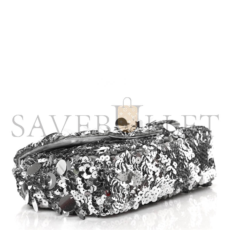 Ch**el sequin mini rectangular flap silver (20*13*6cm)